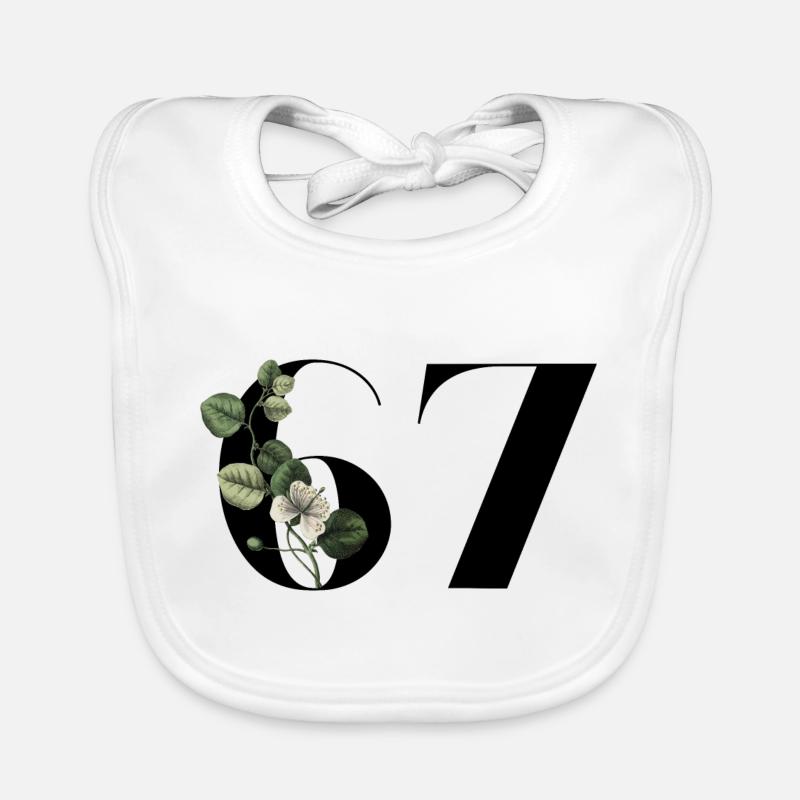 Nummer 67 Blumengrün - 67. Blumengeburtstag Baby Bio-Lätzchen