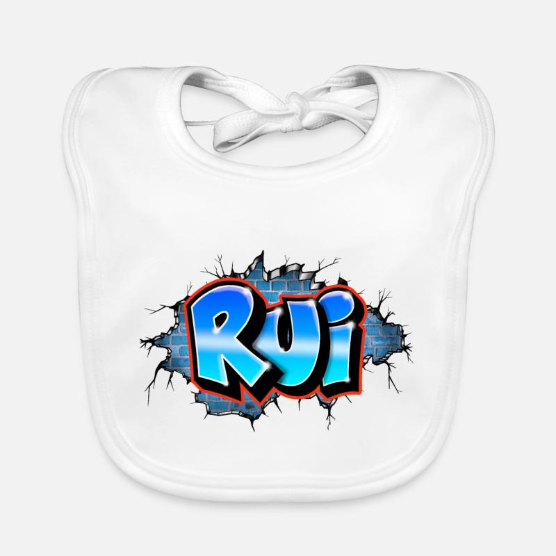 Graffiti Name Rui Printable on Everything! Organic Baby Bibs