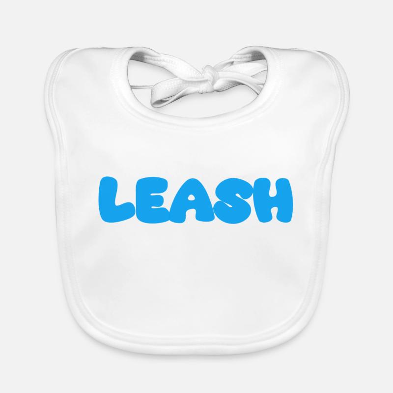 Leash Name Blue Organic Baby Bibs