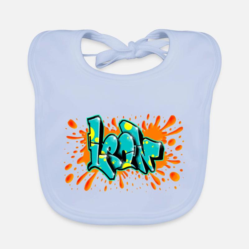 Leon graffiti red splash printable on everything Organic Baby Bibs