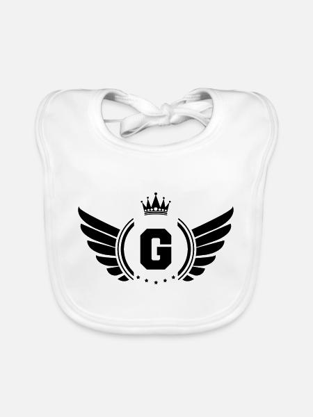 wappen g - Baby Bio-Lätzchen - Weiß - Vorne