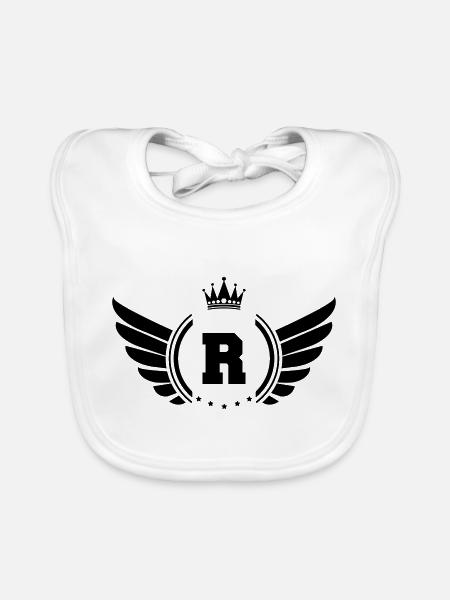 wappen R - Baby Bio-Lätzchen - Weiß - Vorne