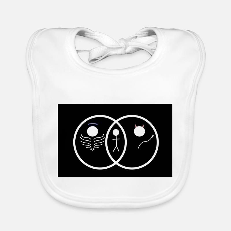 Engel oder Teufel? Niedliches Design Venn-Diagramm Baby Bio-Lätzchen