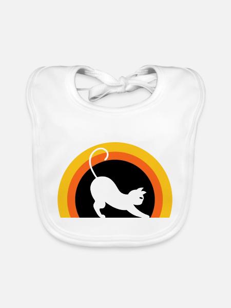 Katze > Vectorgraphic ! Cat - Baby Bio-Lätzchen - Weiß - Vorne
