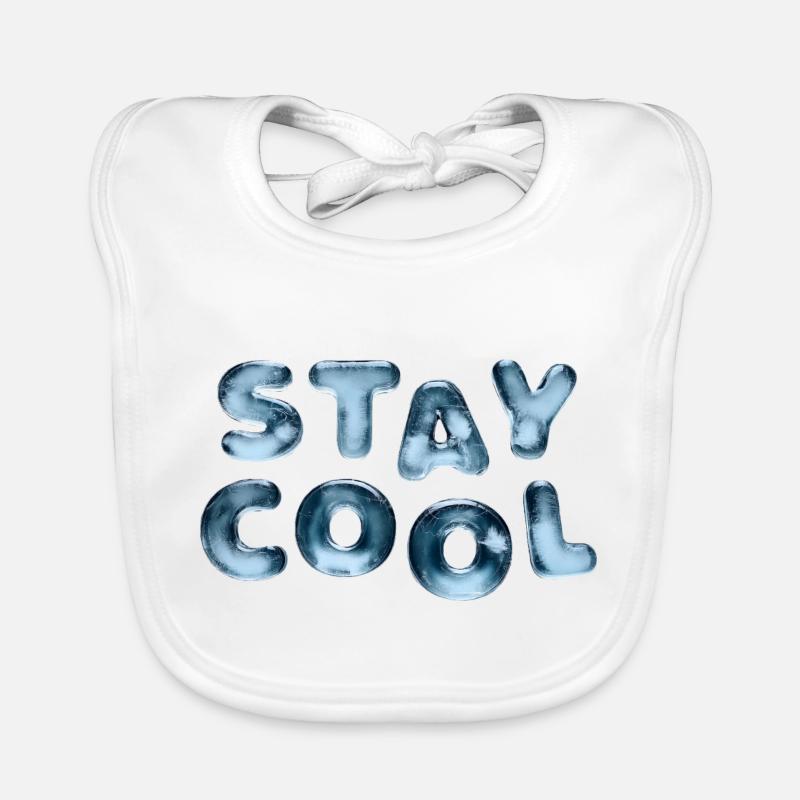 Stay Cool Eiswüfel Cool bleiben Eis Schrift Baby Bio-Lätzchen