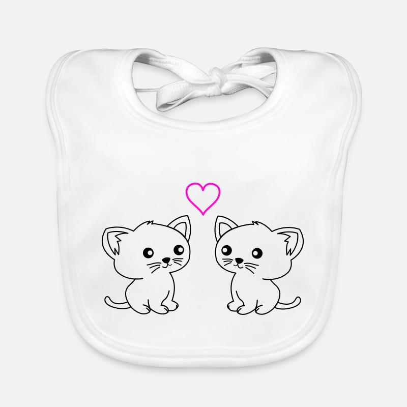 Les chats mignons adorent Bavoir bio Bébé