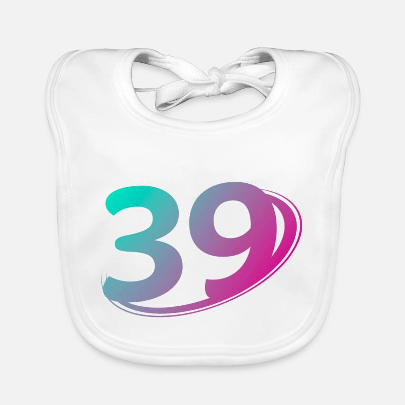 Number 39 multicolor Organic Baby Bibs