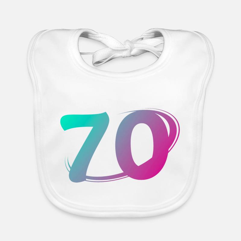 Number 70 multicolor Organic Baby Bibs