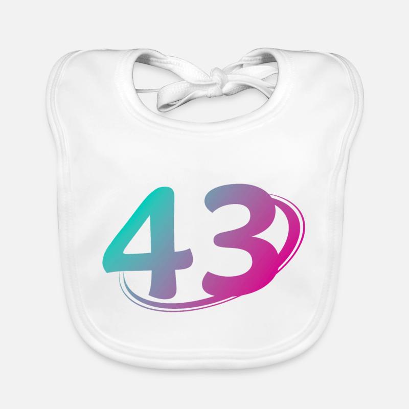 Number 43 multicolor Organic Baby Bibs