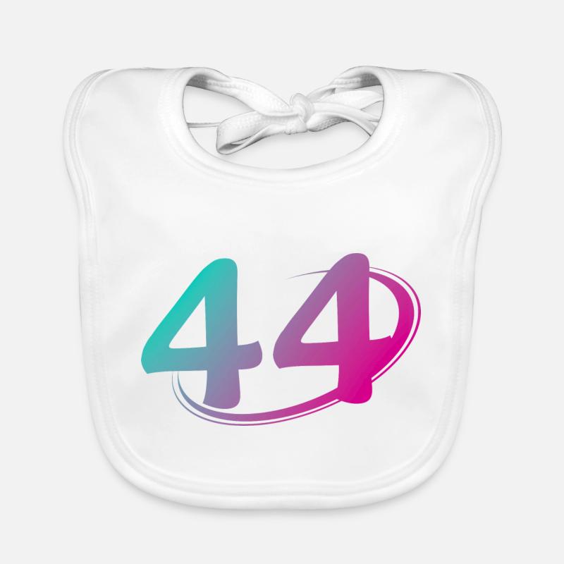 Number 44 multicolor Organic Baby Bibs