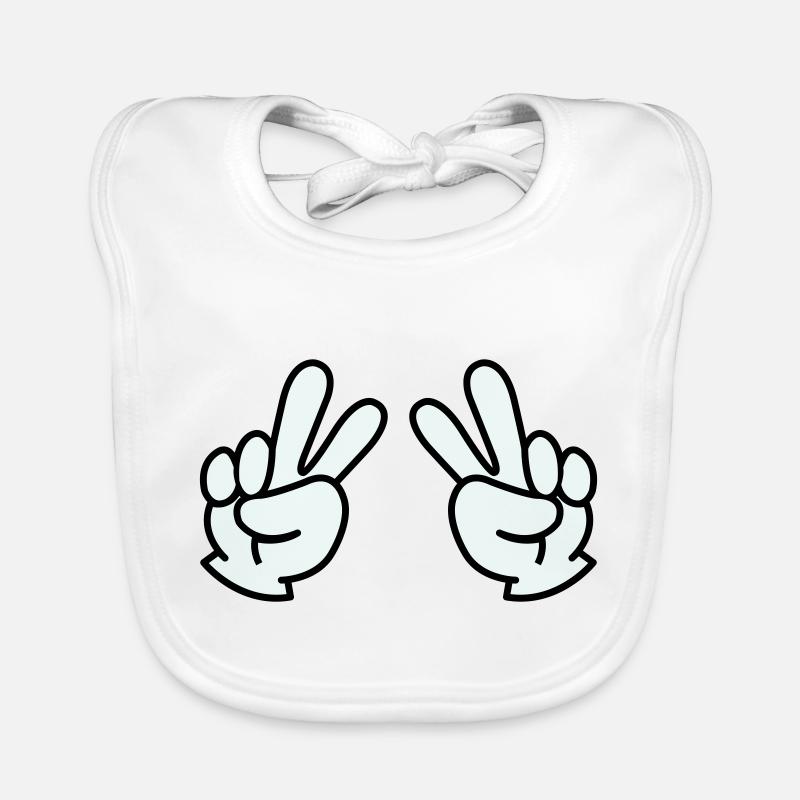 peace hand 2 Baby Bio-Lätzchen