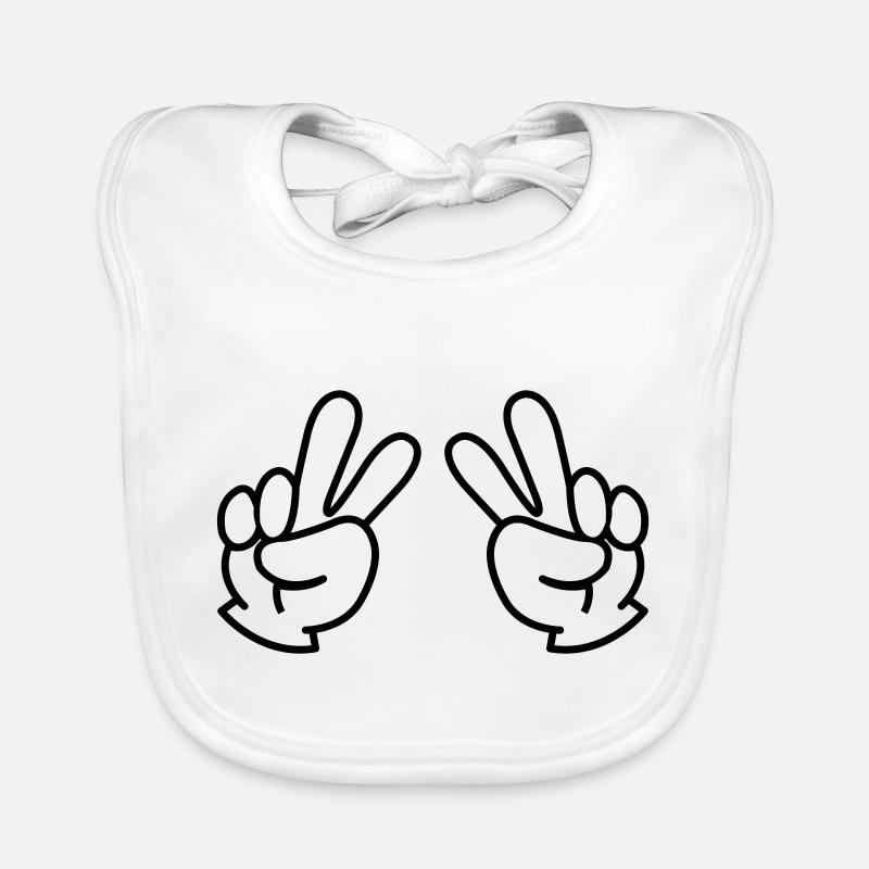 peace hand Baby Bio-Lätzchen