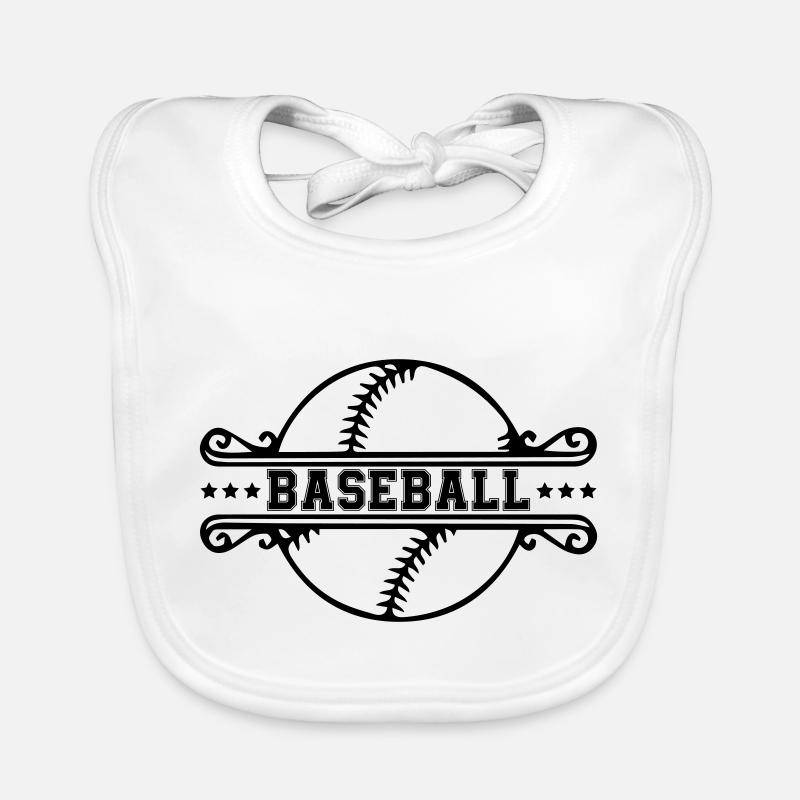 baseball - Baby Bio-Lätzchen - Weiß