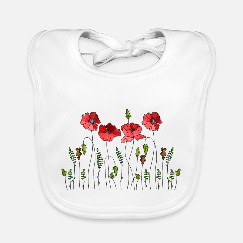 Fleur - Bavoir bio Bébé - blanc