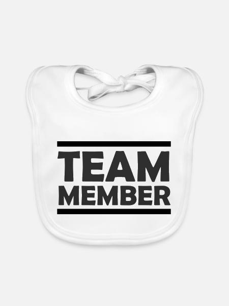 Team Member - Organic Baby Bibs - white - Front
