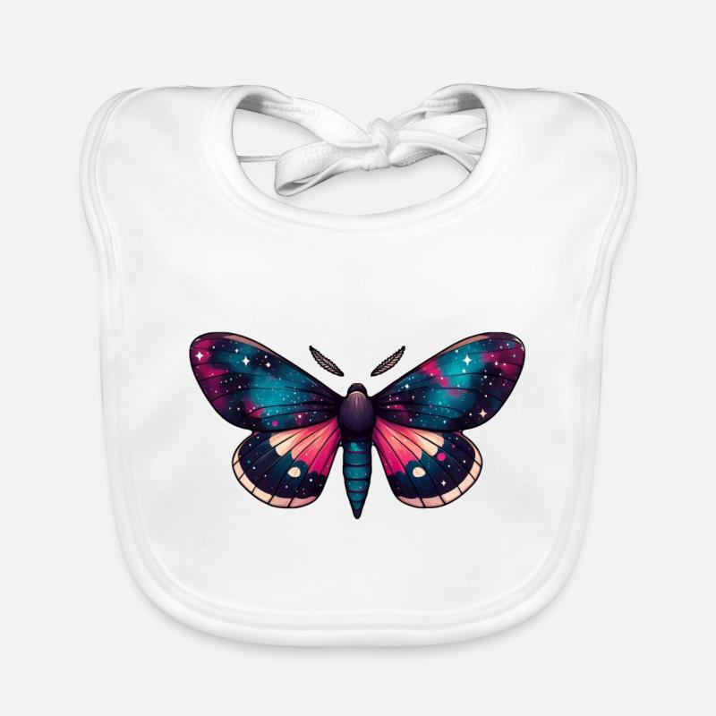 Night Sky Moth - Cosmic Celestial Nebula Space Organic Baby Bibs