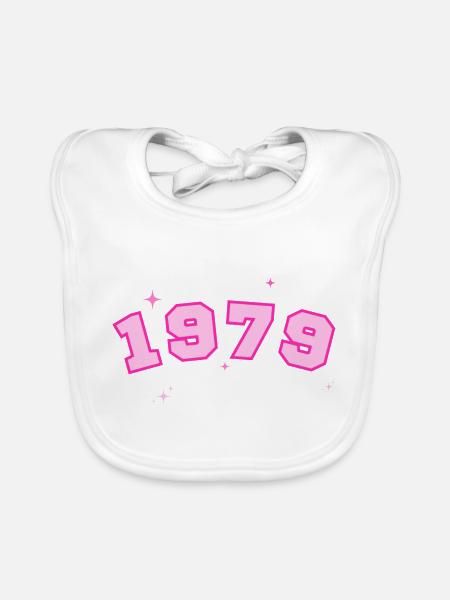 Rosenstern von 1979 - Baby Bio-Lätzchen - Weiß - Vorne