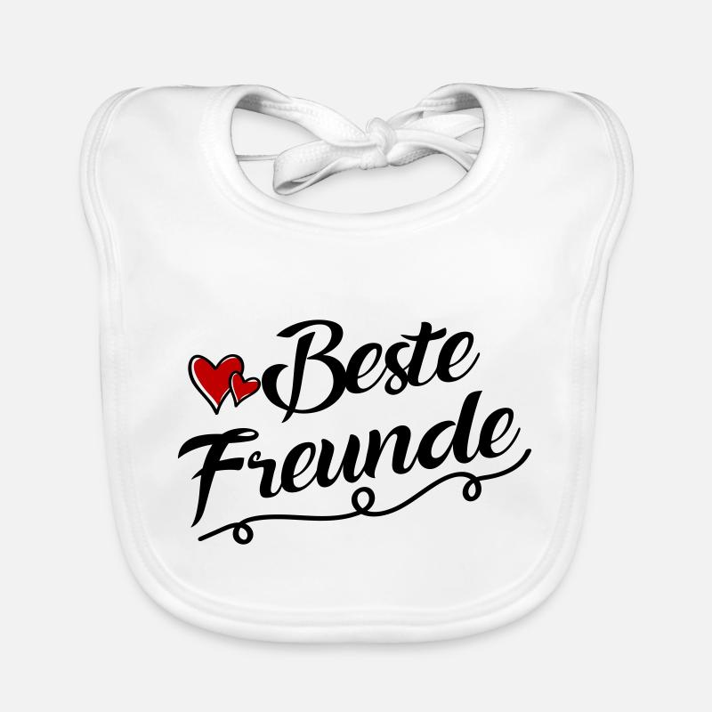 beste freunde - Baby Bio-Lätzchen - Weiß