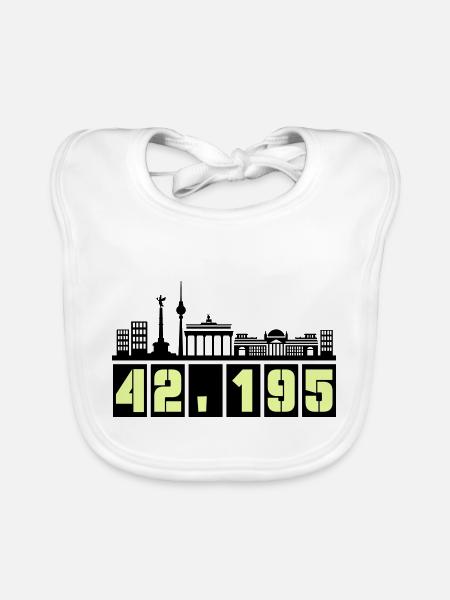 Berlin Skyline Marathon - Bavoir bio Bébé - blanc - Devant
