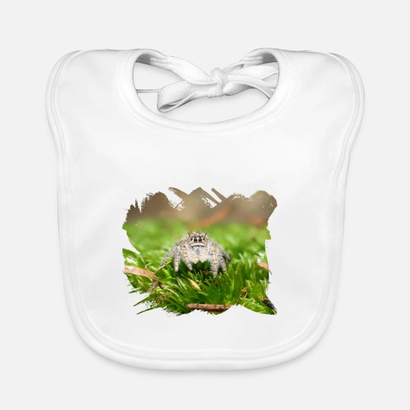 Phidippus texanus jumping spider, spring spinne. Baby Bio-Lätzchen