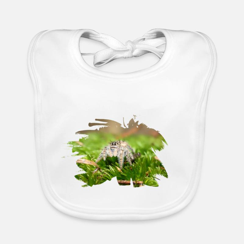 Phidippus texanus jumping spider, spring spinne. Baby Bio-Lätzchen