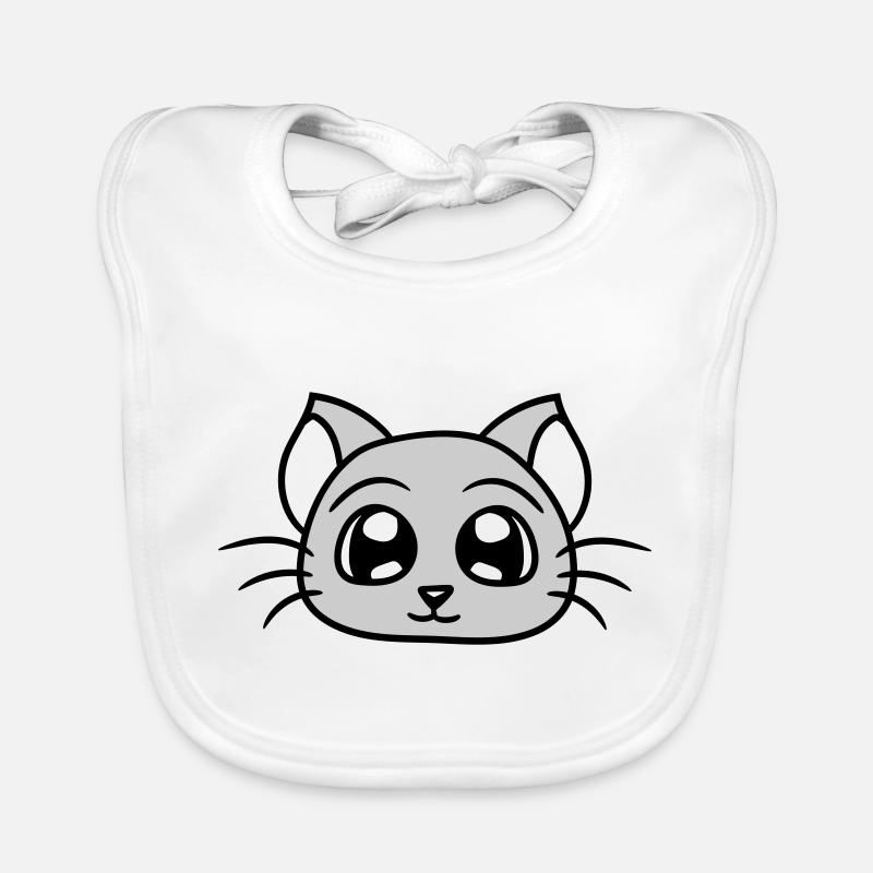 Süße Katze Guckt Glücklich Lächelndes Kätzchen Fun Baby Bio-Lätzchen