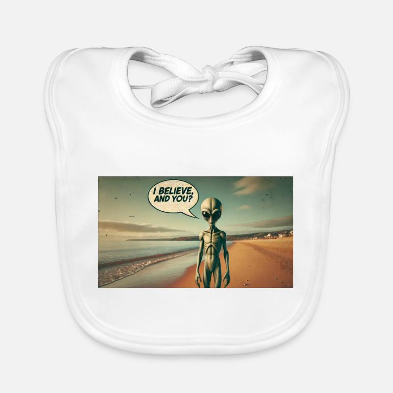 Alien sur la plage Bavoir bio Bébé