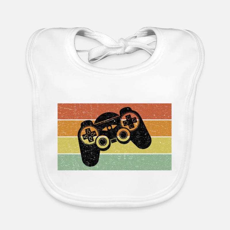 Vintage Retro Gaming Controller Baby Bio-Lätzchen