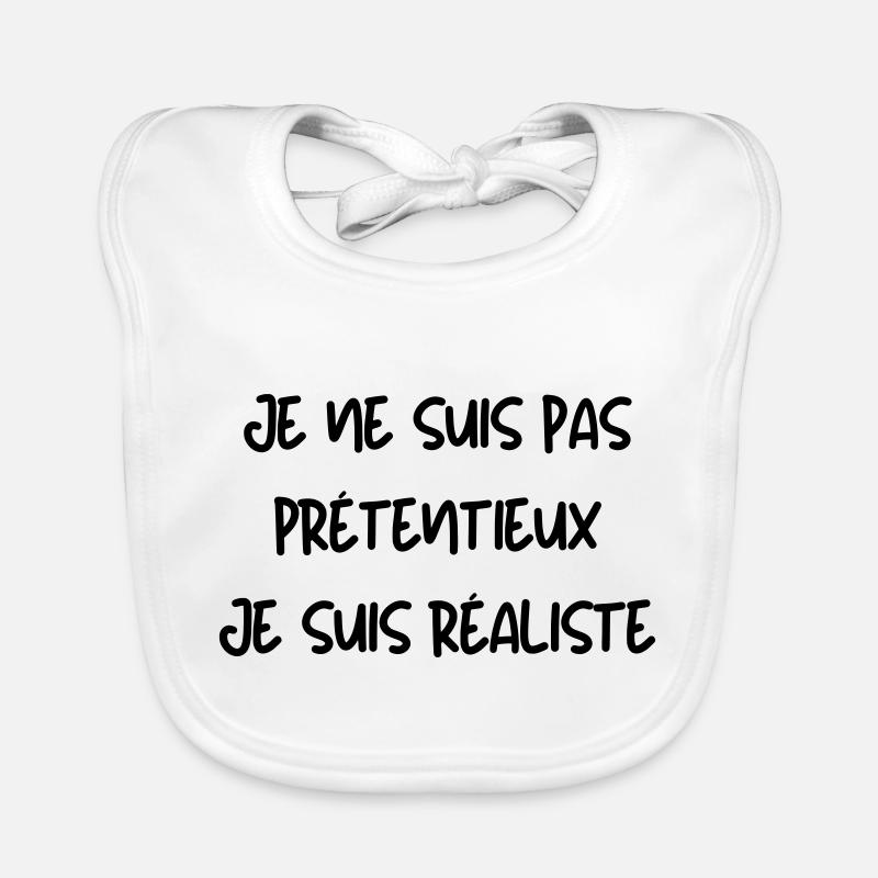 Réaliste - Bavoir bio Bébé - blanc