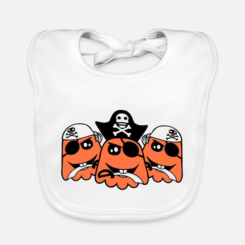 3 Pirate Ghosts Ghosts Funny Evil Halloween Organic Baby Bibs