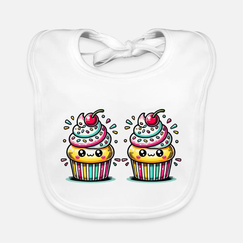 Bande dessinée de cupcakes Bavoir bio Bébé