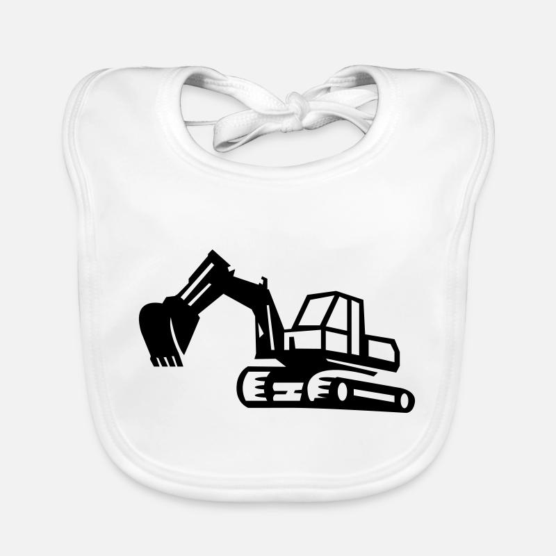 Excavator Organic Baby Bibs