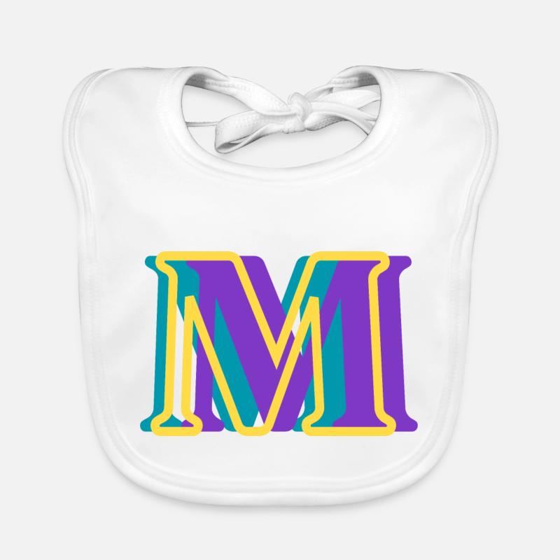 Lettre m multicolore Bavoir bio Bébé