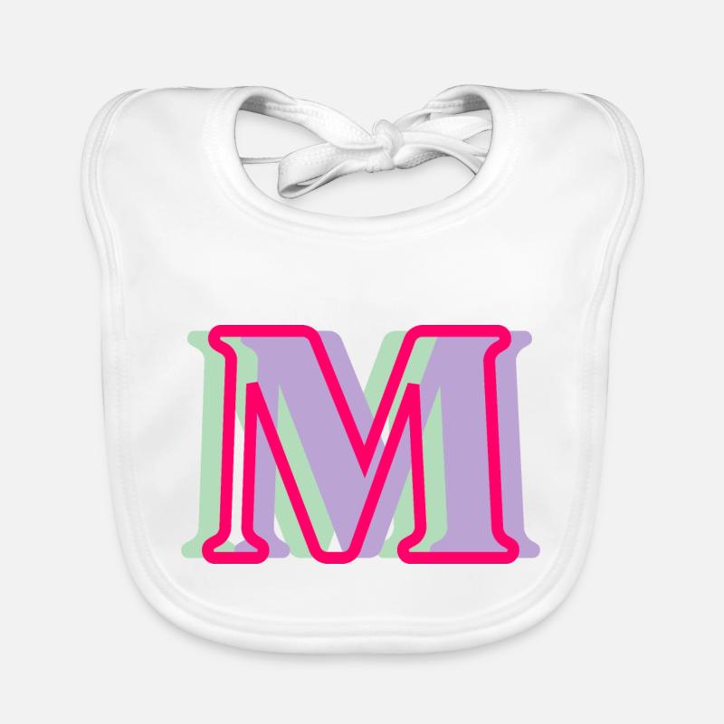 Lettre m multicolore Bavoir bio Bébé