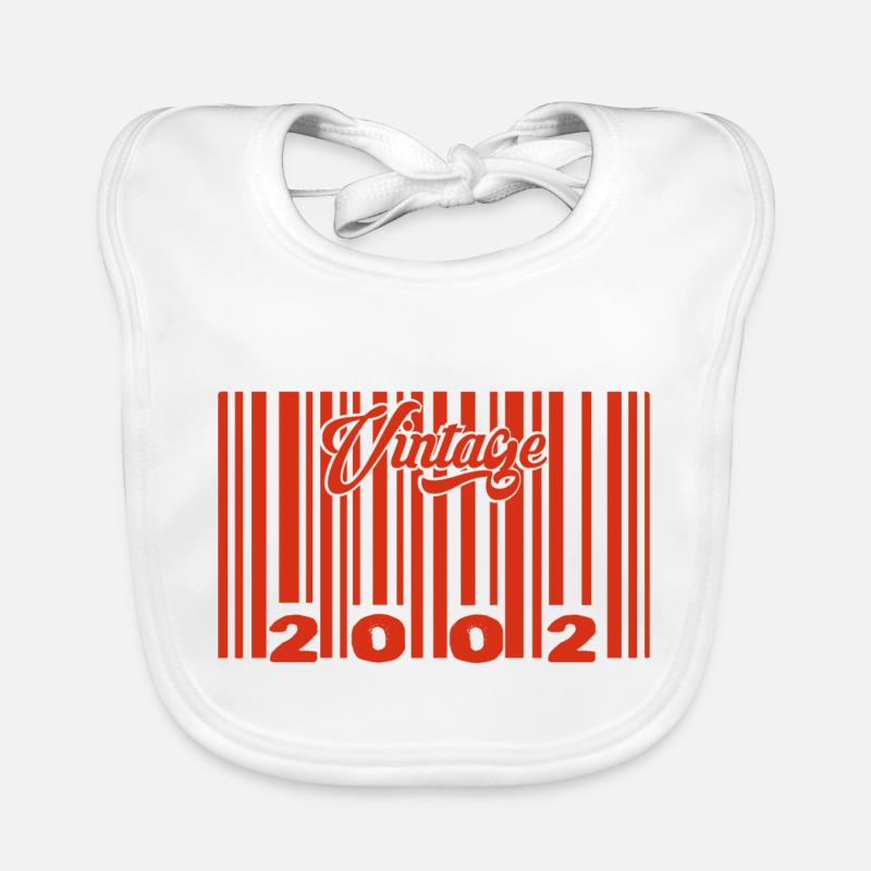 vintage 2002 né en 2002 23 ans bar code anniversai Bavoir bio Bébé