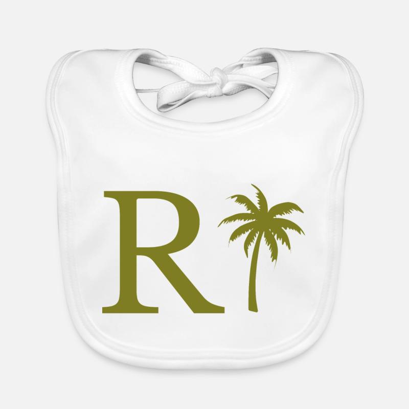 Lettre r vert Palm Bavoir bio Bébé