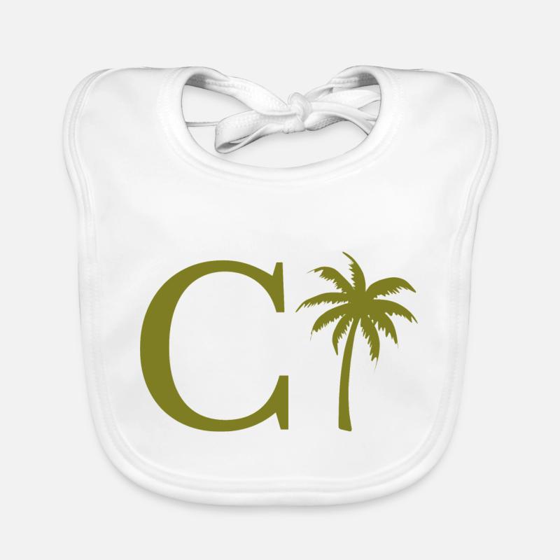 Lettre c vert Palm Bavoir bio Bébé