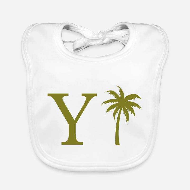 Lettre y vert Palm Bavoir bio Bébé