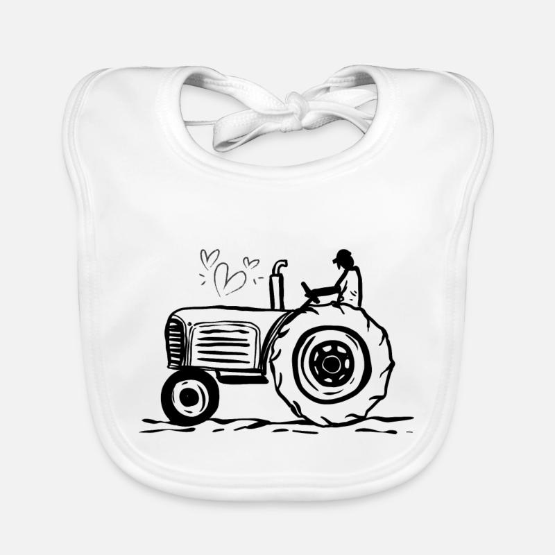 Tractor / tractor / tractor Organic Baby Bibs