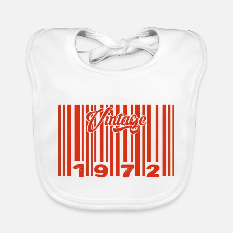 vintage 1972 né en 1972 53 ans bar code anniversai Bavoir bio Bébé