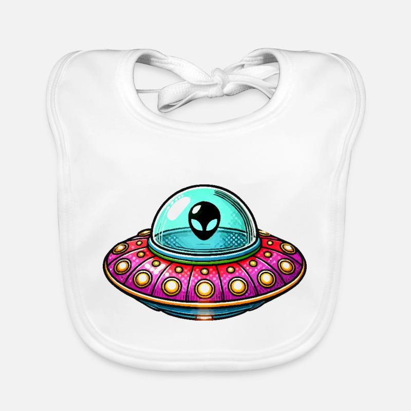 ufo comic - Baby Bio-Lätzchen - Weiß