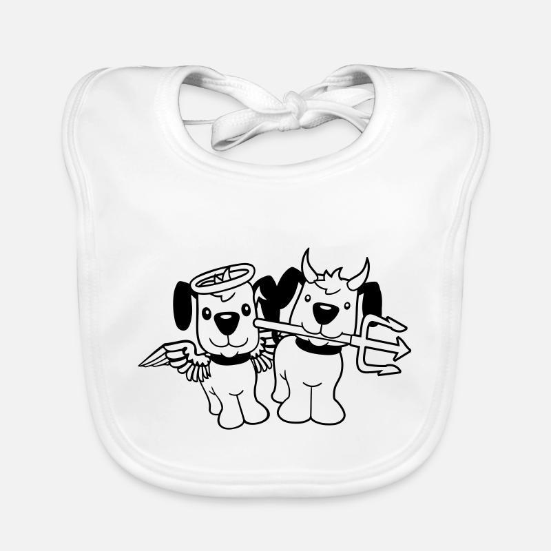 2 Dogs Angel Devil Satan Heaven Hell Conscience Organic Baby Bibs