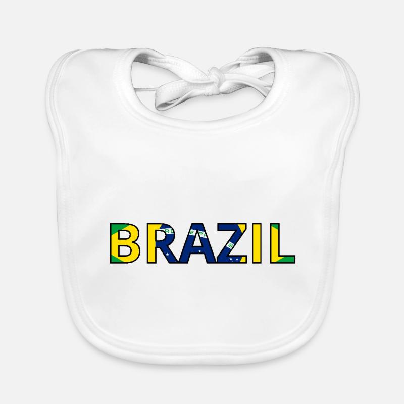 Brasilien Flagge - Baby Bio-Lätzchen - Weiß