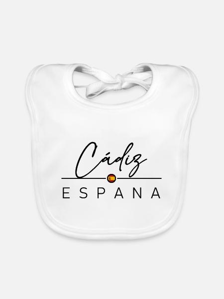 Espagne - Cadix - Cadix - Espagne - España - Bavoir bio Bébé - blanc - Devant