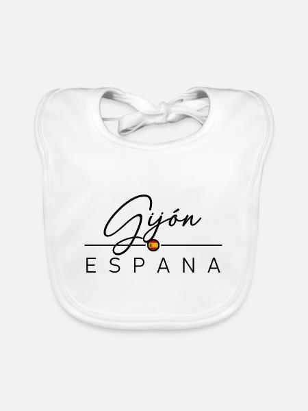 Spain - Gijón - Gijon - Spanien - Espana - Baby Bio-Lätzchen - Weiß - Vorne