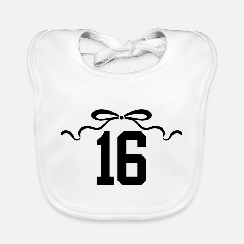 Numéro 16 noeud - 16e anniversaire Bavoir bio Bébé