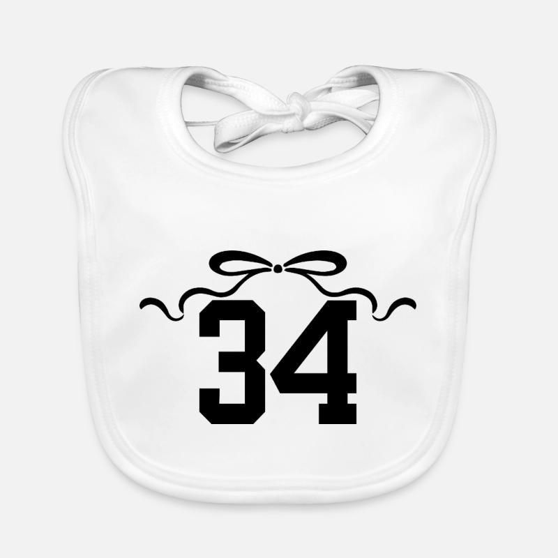 Numéro 34 noeud - 34e anniversaire Bavoir bio Bébé