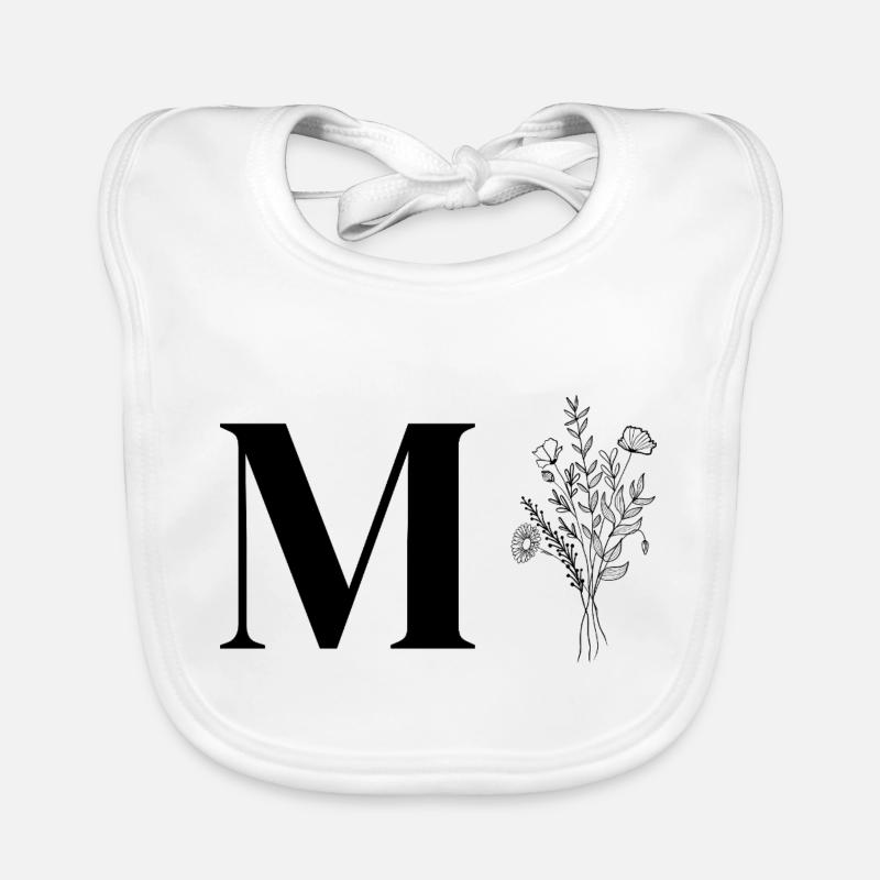 Lette m fleurs minimalistes Bavoir bio Bébé
