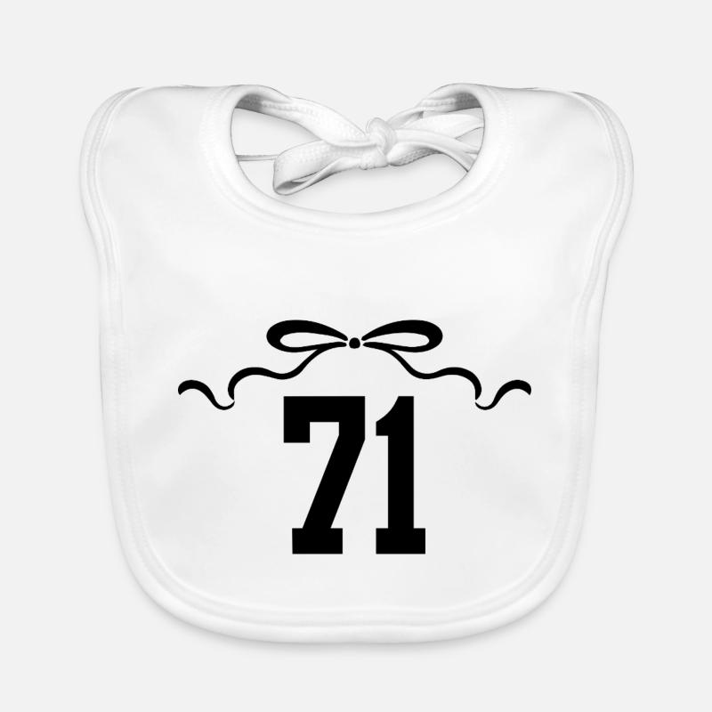 Numéro 71 noeud - 71e anniversaire Bavoir bio Bébé