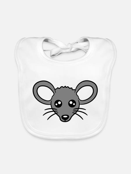 Mouse Mouse Cute Little Rat Rodent Friendly - Organic Baby Bibs - white - Front